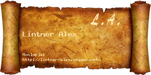 Lintner Alex névjegykártya